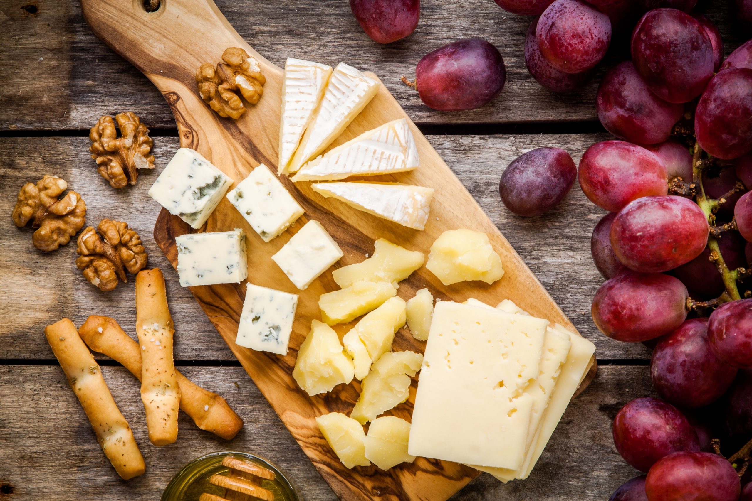 Cheese Plate: Emmental, Camembert Cheese, Blue Cheese, Bread Sti